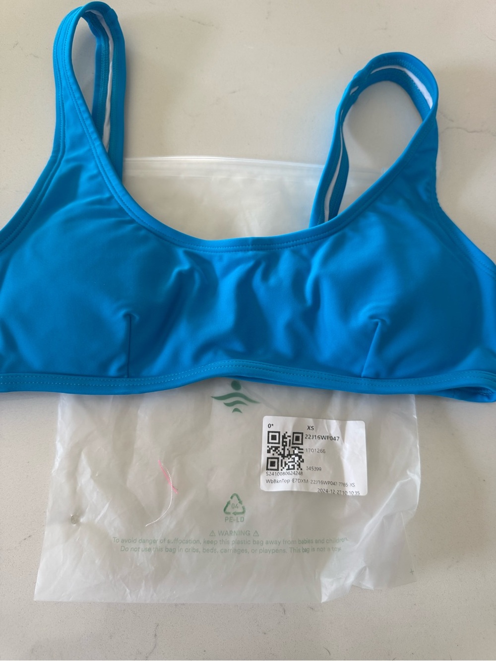 HALARA Bright Turquoise Scoop Sports Bikini Top